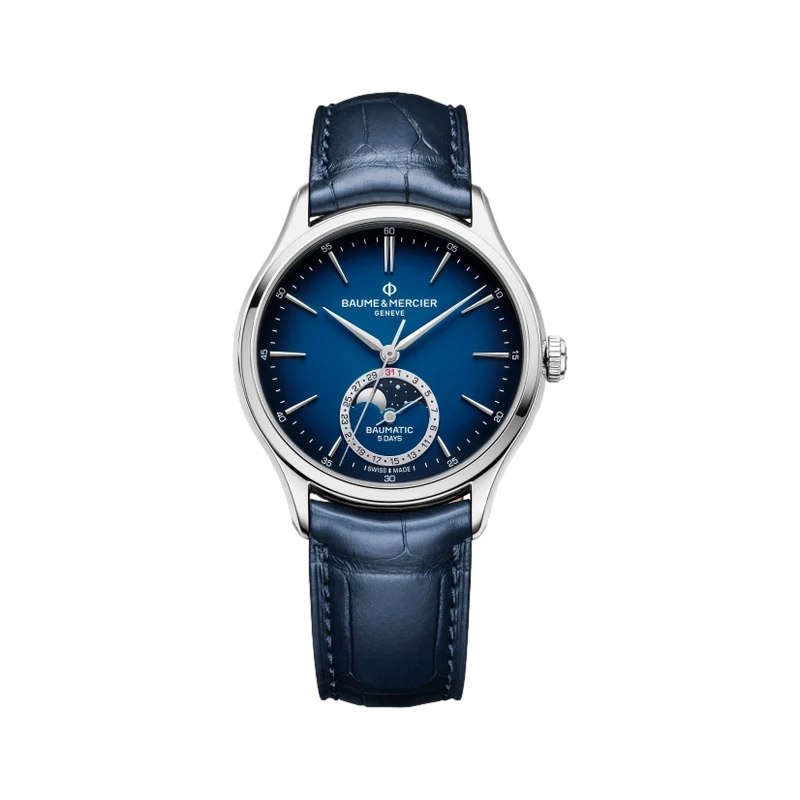 Clifton 10756 Moonphase 39mm - Blue on Leather Strap