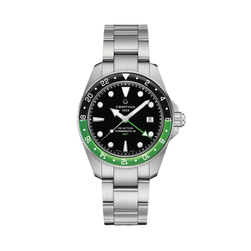 DS Action GMT Powermatic 80 41mm - Black on Bracelet