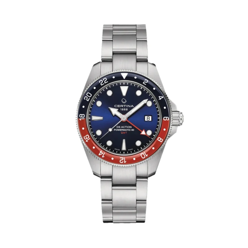 DS Action GMT Powermatic 80 41mm - Blue, Pepsi Bezel on Bracelet