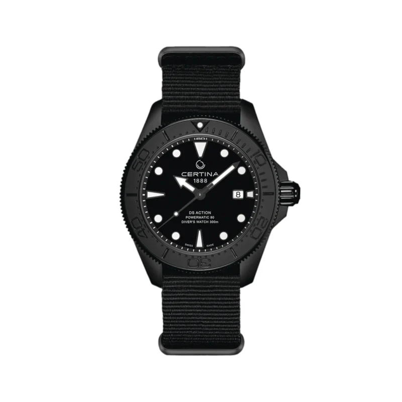 DS Action Diver Powermatic 80 Black PVD 43mm - Black on Bracelet