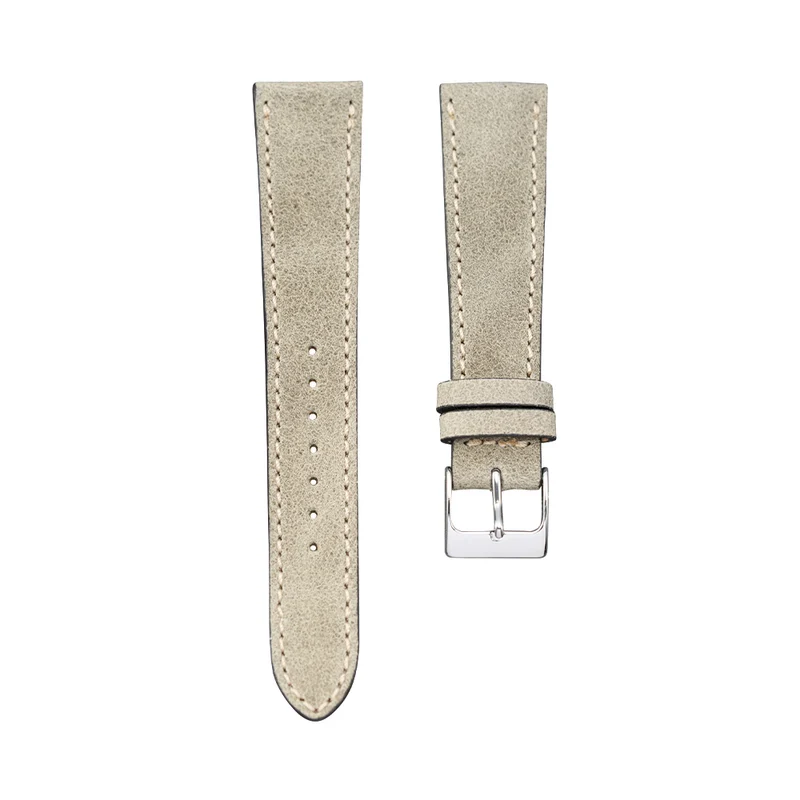 Green/gray Distressed Nubuck Leather Strap