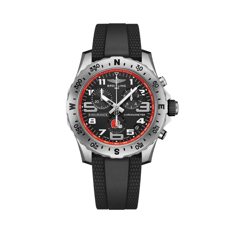 Endurance Pro Browns Limited NFL Edition Titanium 44mm - Black on Rubber Strap