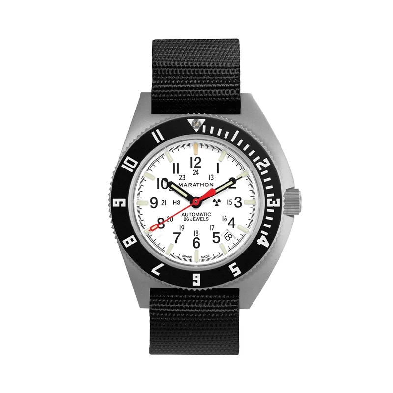 SSNAV-D Arctic Edition 41mm - White on Ballistic Nylon Strap