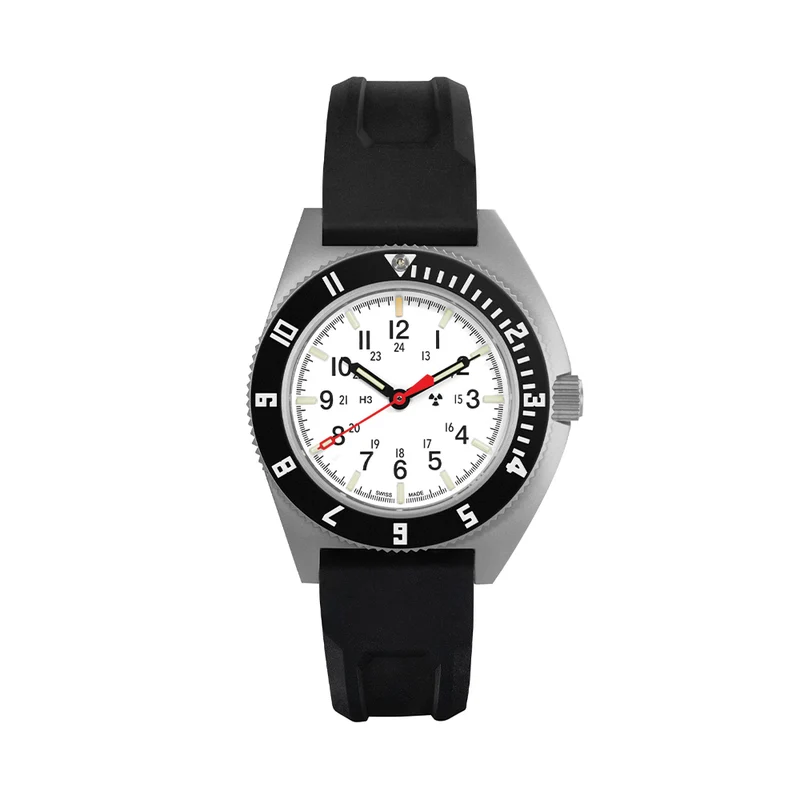 SSNAV No Date Arctic Edition 41mm - White on Rubber Strap