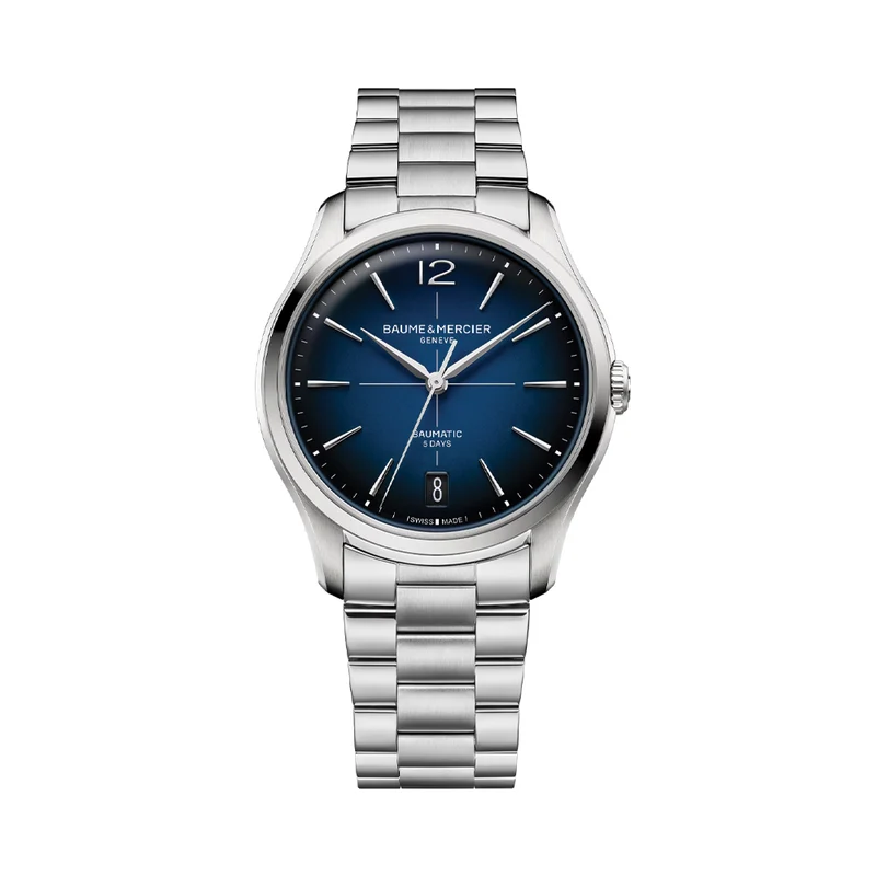 Clifton Round Baumatic 39mm - Blue on Bracelet