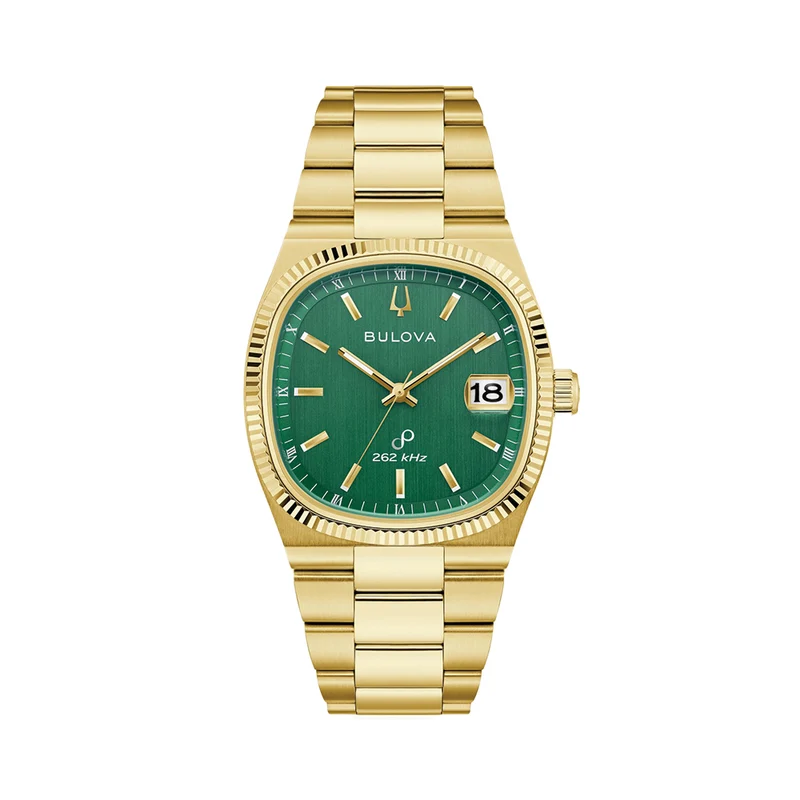 Super Seville High Precision Quartz Gold-Tone 37.5mm - Green on Bracelet