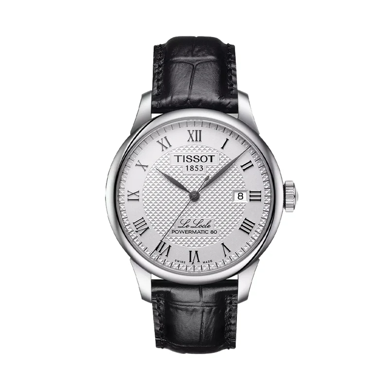 Le Locle Powermatic 80 39.3mm - Silver on Leather Strap