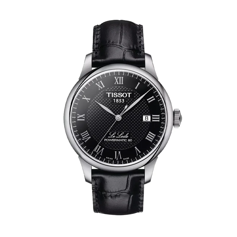 Le Locle Powermatic 80 39.3mm - Black on Leather Strap