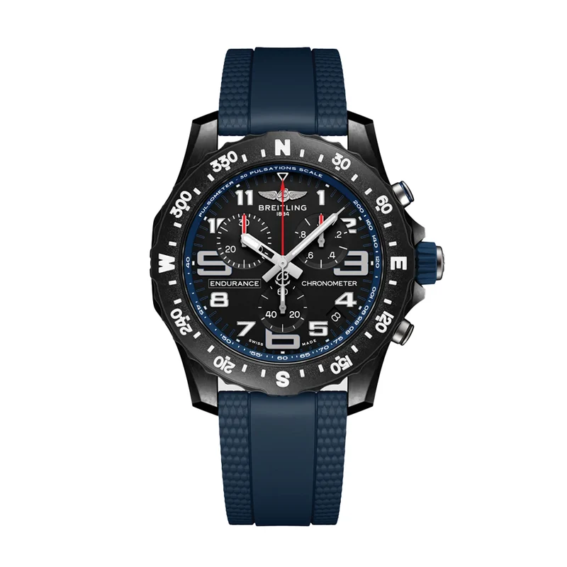 Endurance Pro Breitlight® 44mm- Black on Blue Rubber Strap