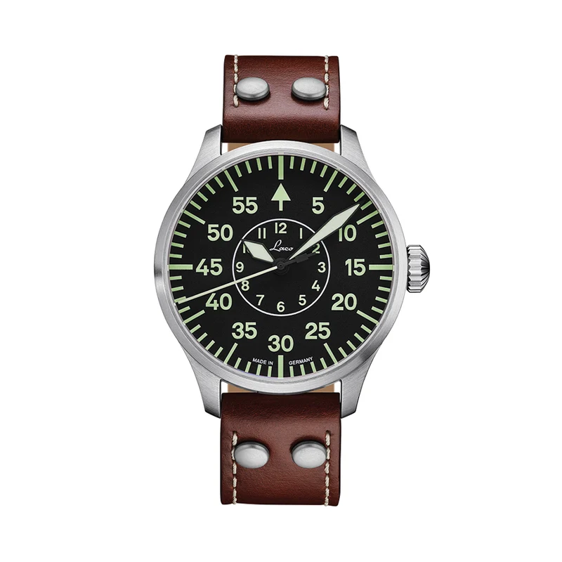 Pilot Watch Basic Aachen 42mm - Black on Leather Strap