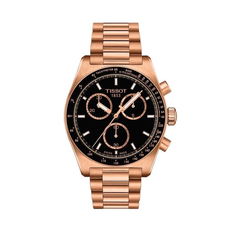 PR516 Quartz Chronograph Rose Gold PVD 40mm - Black on Bracelet