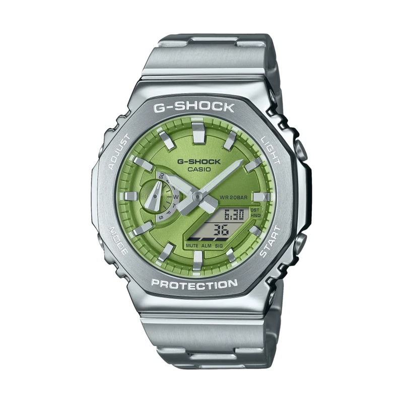 GM-2110D-3A G-Steel 44.4mm - Green on Bracelet