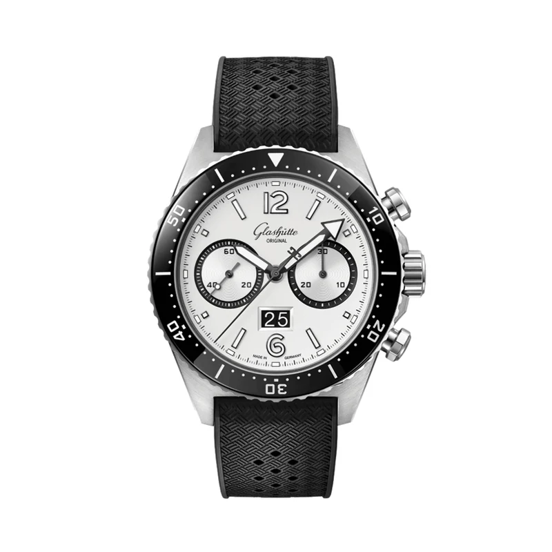 SeaQ Chronograph 43.2mm - Galvanized Silver on Rubber Strap