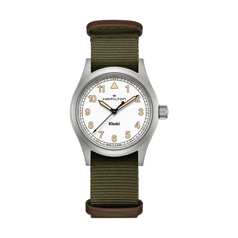 Khaki Field Quartz 38mm - White on One-Piece Textile Strap