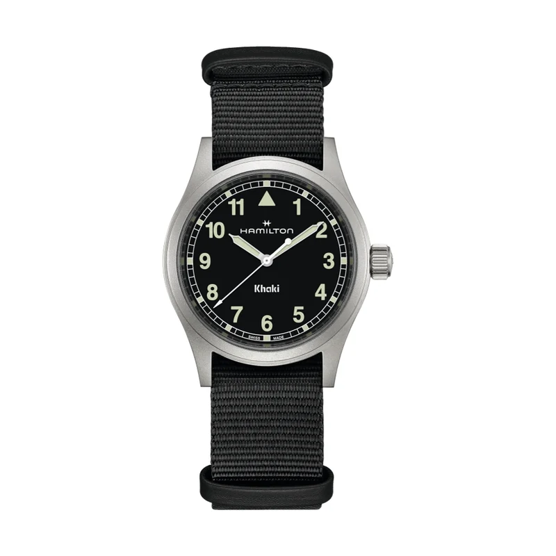 Khaki Field Quartz 38mm - Black on One-Piece Textile Strap