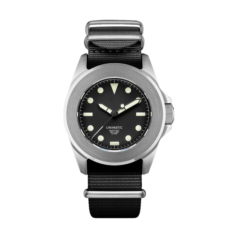 UC4 Modello Quattro U4 Classic 40mm - Black on Fabric Strap