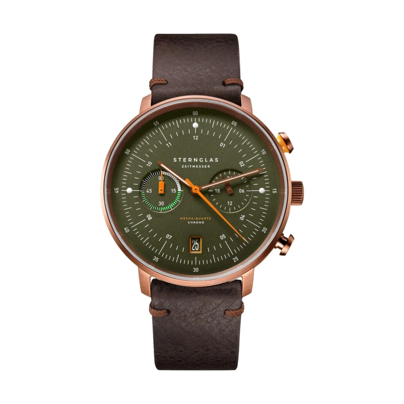 Hamburg Mecha-Quartz Chrono 42mm - Green on Leather Strap