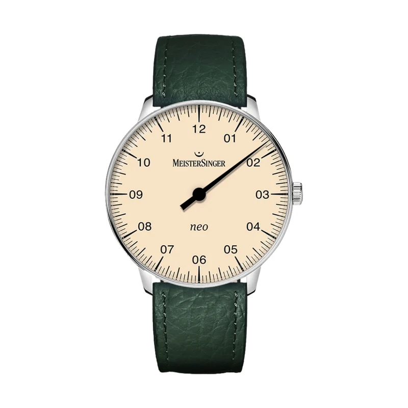 Neo Sapphire 36mm - Ivory on Leather Strap