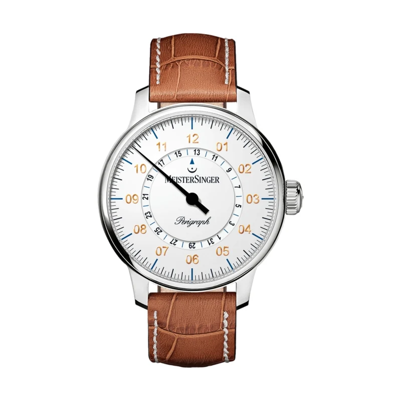 Perigraph 43mm - White on Leather Strap