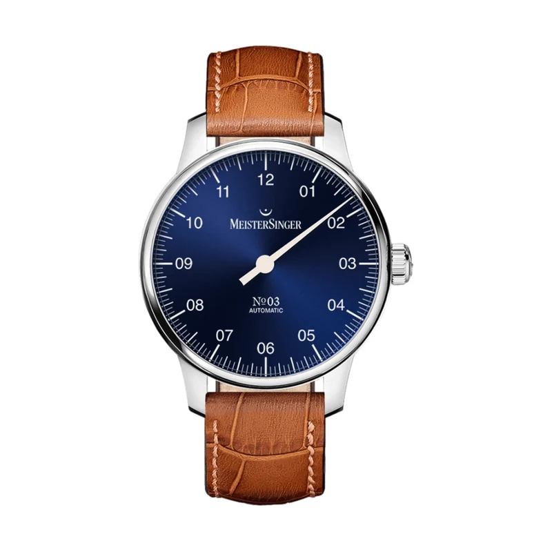 №03 38mm - Sunburst Blue on Leather Strap