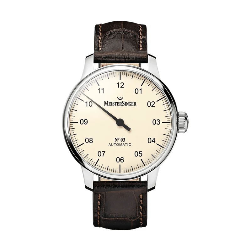 №03 43mm - Ivory on Leather Strap