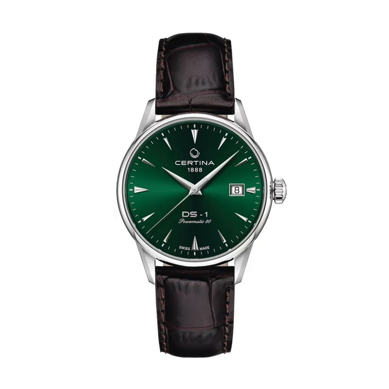 DS-1 Automatic 38mm - Green on Leather Strap