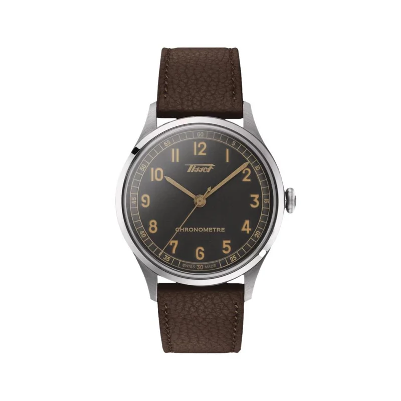 Heritage 1938 COSC Anthracite 39mm - Anthracite on Leather Strap