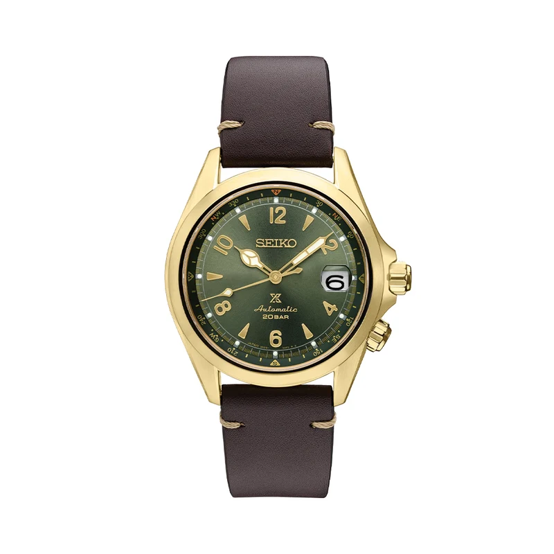 SPB210 Prospex Alpinist Automatic Gold 39.5mm - Green on Leather Strap