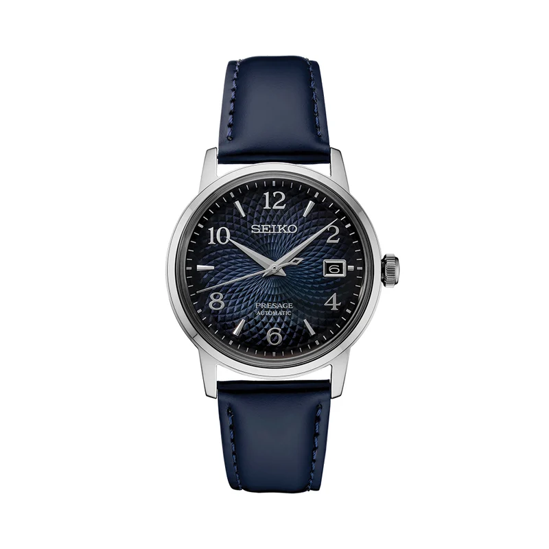 SRPE43 Presage Cocktail Time Automatic 38.5mm - Blue on Leather Strap