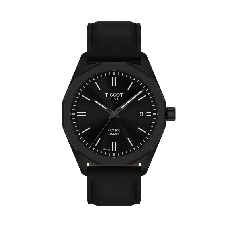 PRC 100 Solar Quartz 39mm - Black on Leather Strap