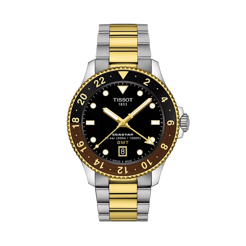 Seastar 1000 Quartz GMT Gold/Steel 40mm - Black on Bracelet