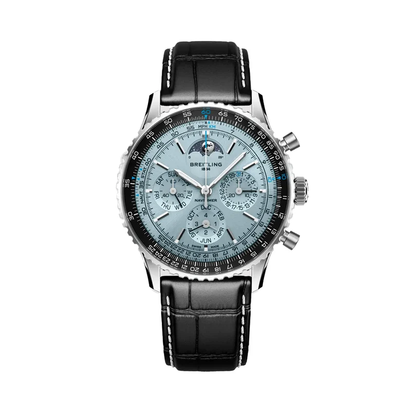 Navitimer B19 Chronograph Perpetual Calendar 43mm - Blue on Leather Strap