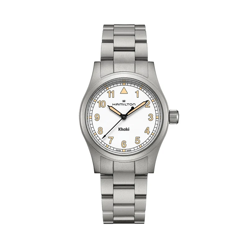 Khaki Field Quartz 38mm - White on Bracelet
