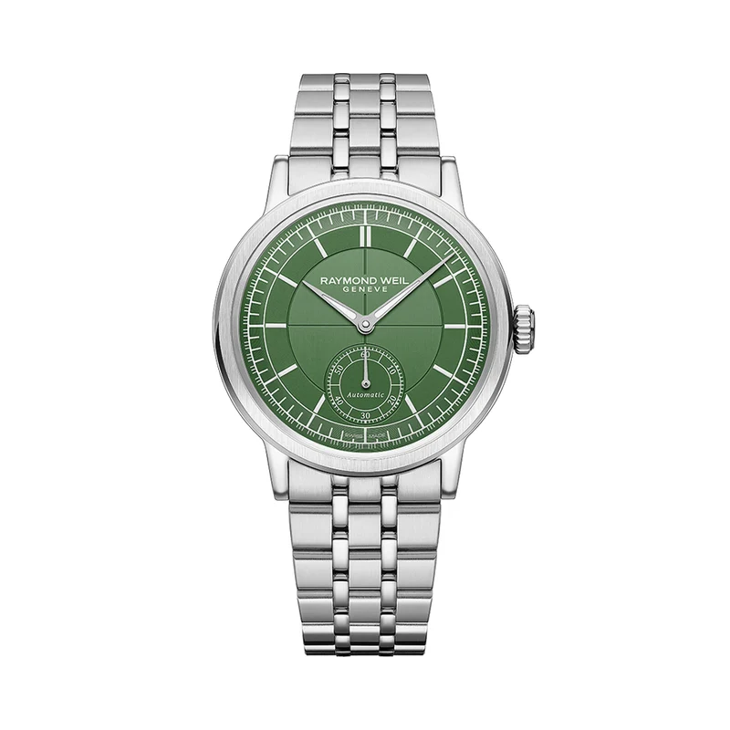 Millesime Men's Automatic Small Seconds Sector Dial 39.5mm - Green on Bracelet