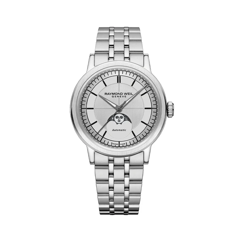 Millesime Automatic Moonphase 39.5mm - Silver on Bracelet