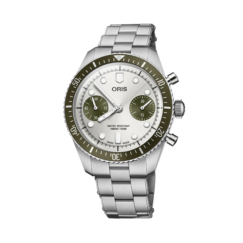 Divers Sixty-Five Chronograph 40mm - Silver on Bracelet
