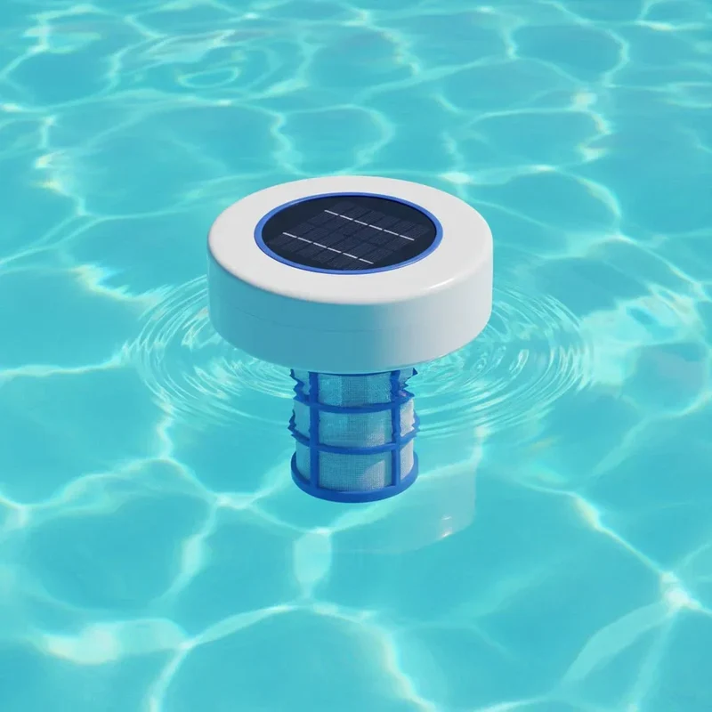 Pulitore Solare per Piscina – Ionizzatore Galleggiante a Energia Solare per Acqua Facile da Manutenere