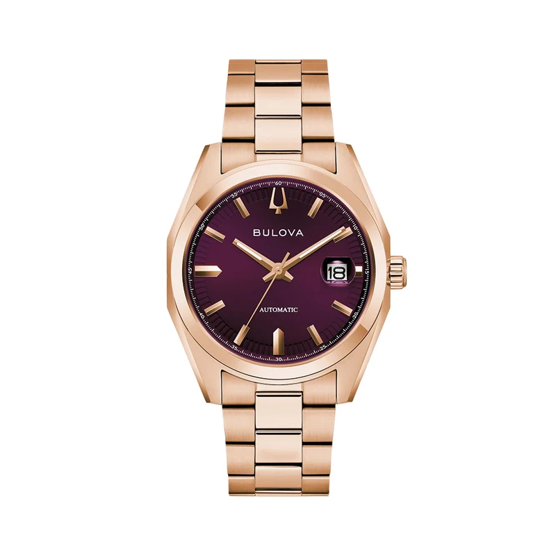 Classic Surveyor Automatic Rose Gold 39mm - Aubergine Purple on Bracelet