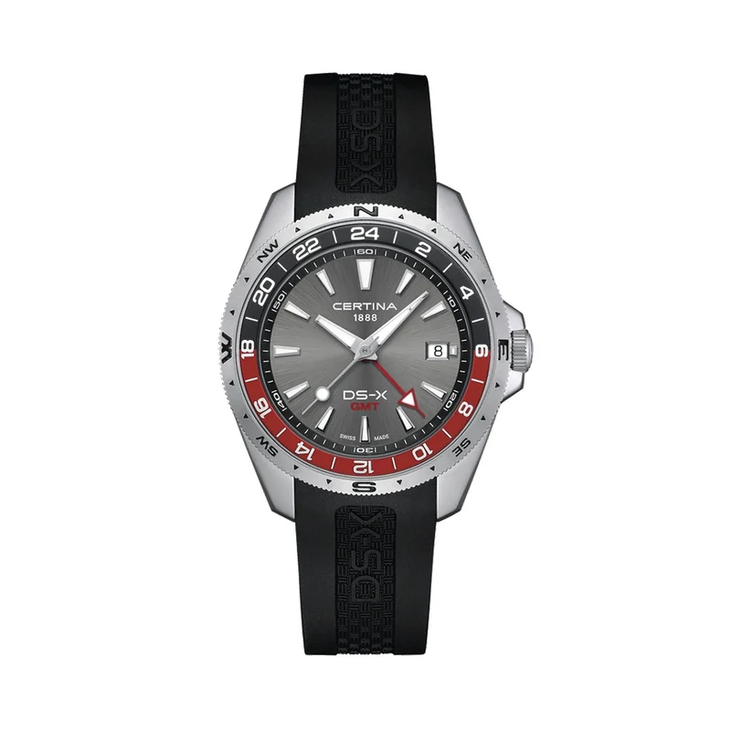 DS-X “New DS Concept Extreme Shock Resistance” GMT Quartz 41mm - Grey on Black Rubber Strap
