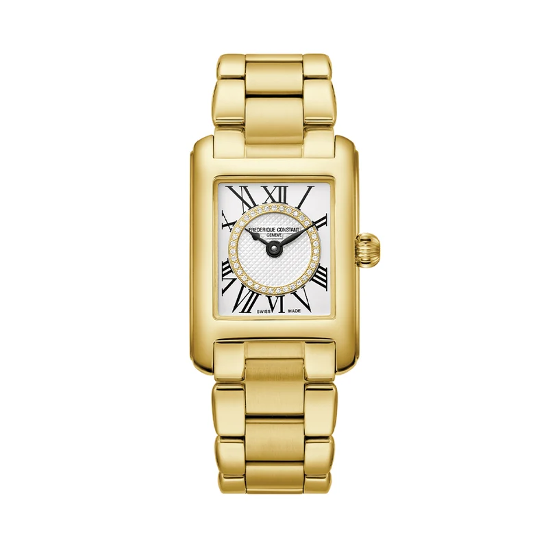 Classics Carrée Ladies Gold-Tone Steel 23mm - Silver on Bracelet