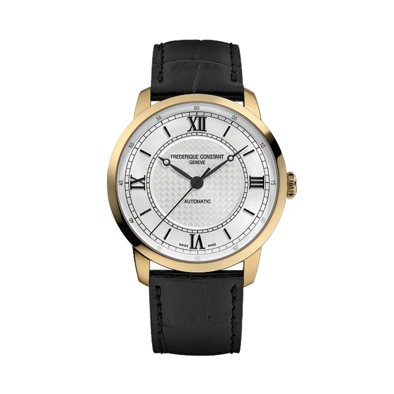Classics Premiere Automatic Yellow Gold Steel 38.5mm - Silver on Leather Strap