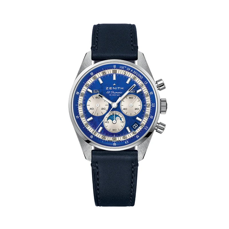 Chronomaster Original Acier Lapis Lazuli 38mm - Blue on Leather Strap and Bracelet