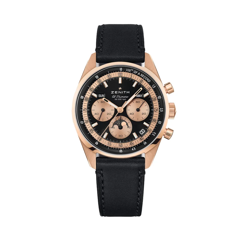 Chronomaster Original Triple Calendar Rose Gold 38mm - Black on Leather Strap