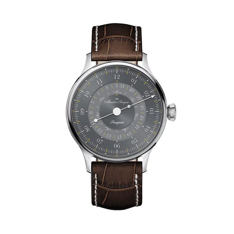 Pangaea Day Date Automatic 40mm - Grey on Brown Calf Leather
