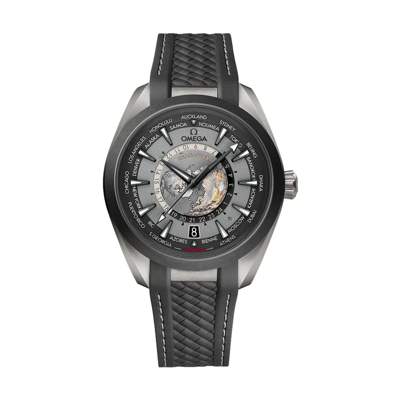 Seamaster Aqua Terra 150M GMT Worldtimer 43mm - Grey on Rubber Strap