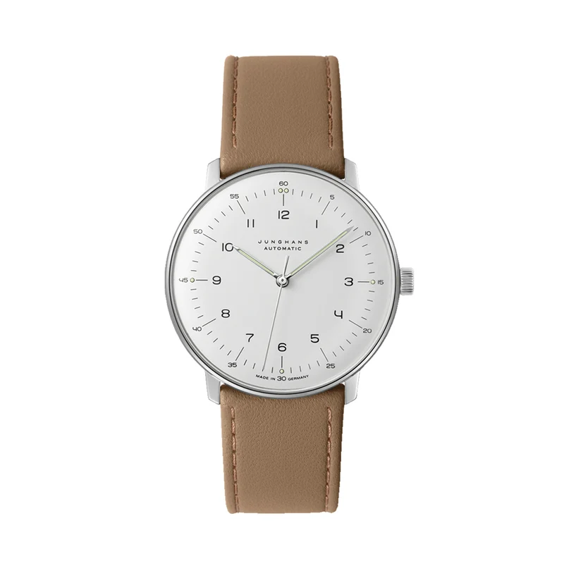 Max Bill Automatic 38mm - White on Leather Strap