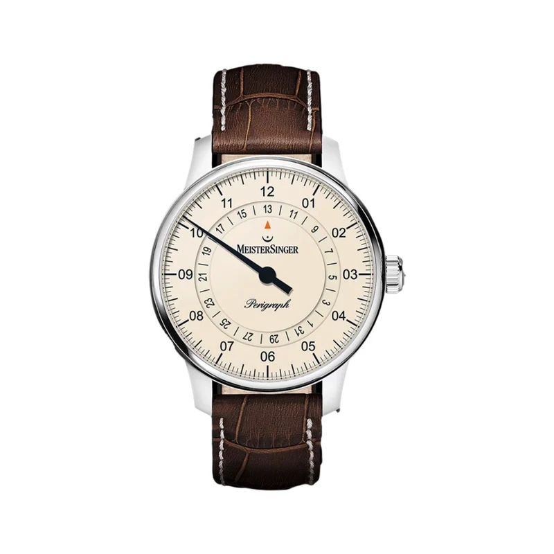 Perigraph 38mm - Ivory on Leather Strap