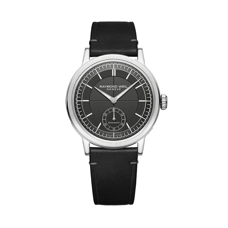 Millesime Men's Automatic Small Seconds Sector Dial 39.5mm - Anthracite on Leather Strap