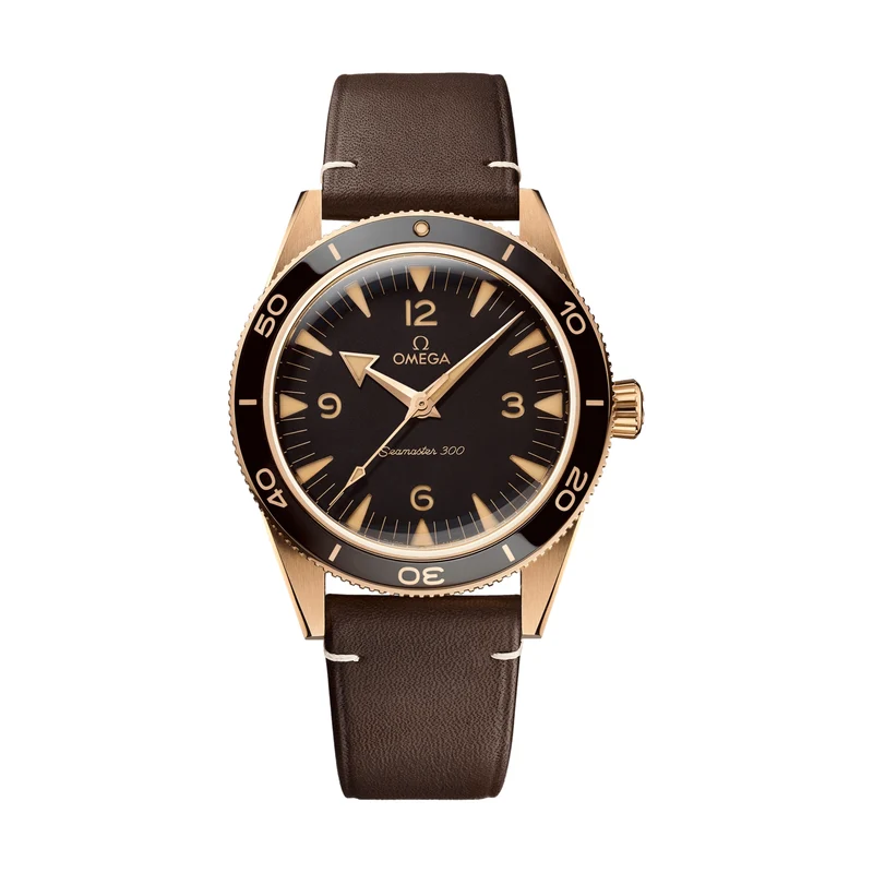 Seamaster 300 Bronze Gold 41mm - Brown on Leather Strap