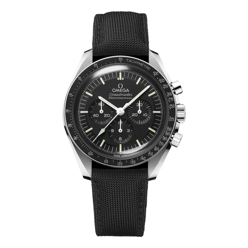 Speedmaster Moonwatch Professional Hesalite 42mm - Black on Fabric Strap